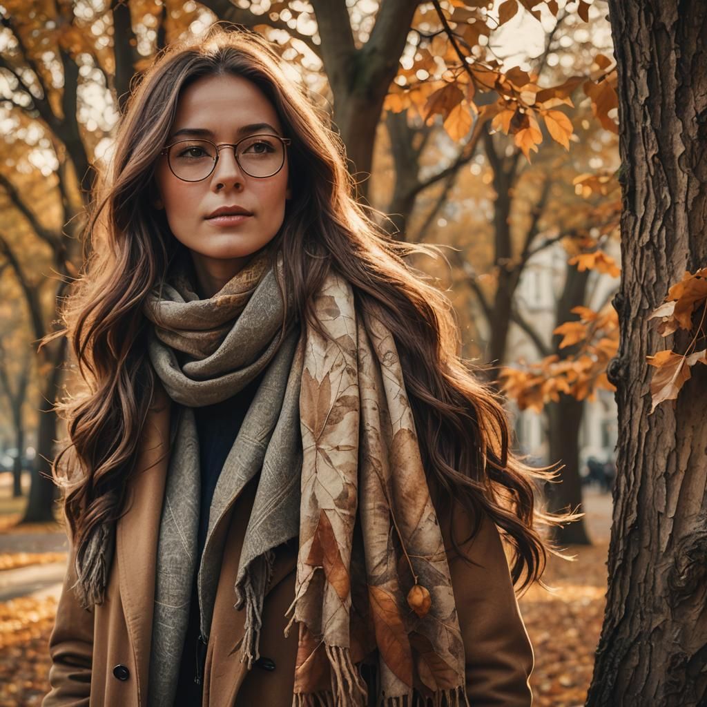 Woman in Autumn Landscape Fine Art Photography