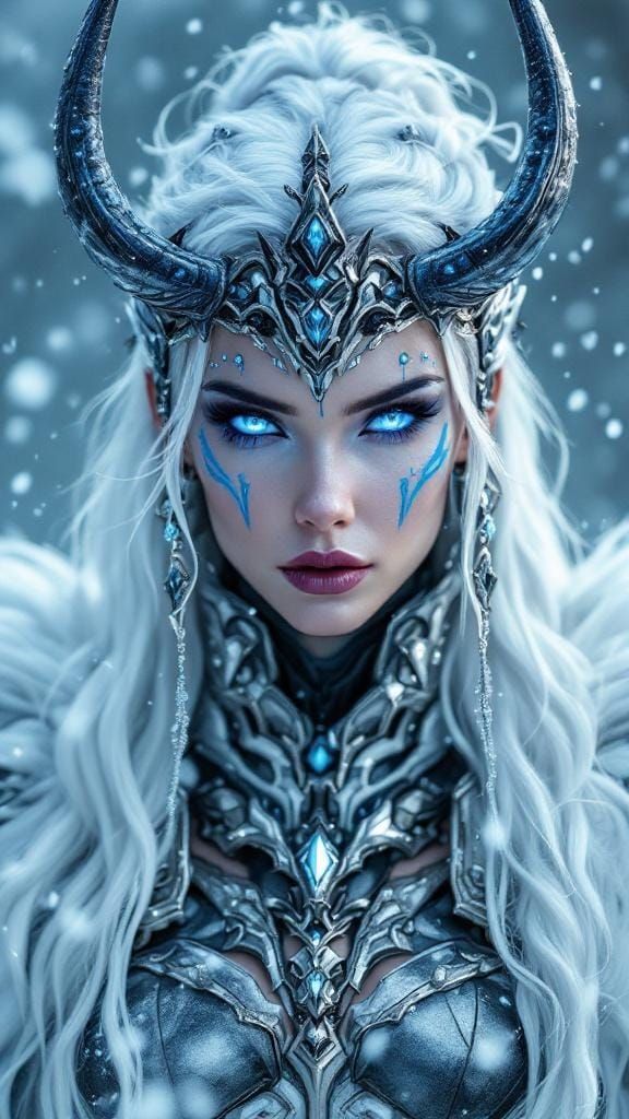 Valkyrie Empress in Silver Biomech Armor