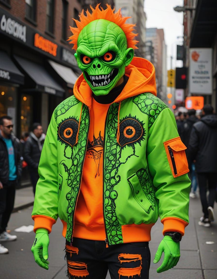 Neon Monster Print: Best Male Fashions