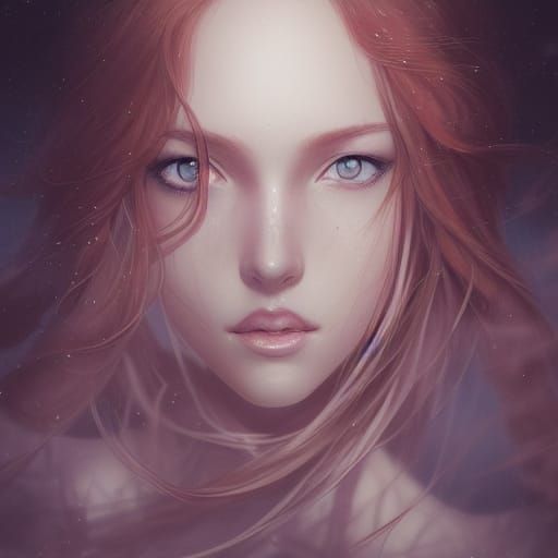 Redheaded Fairy Goddess Portrait with Dynamic Lighting