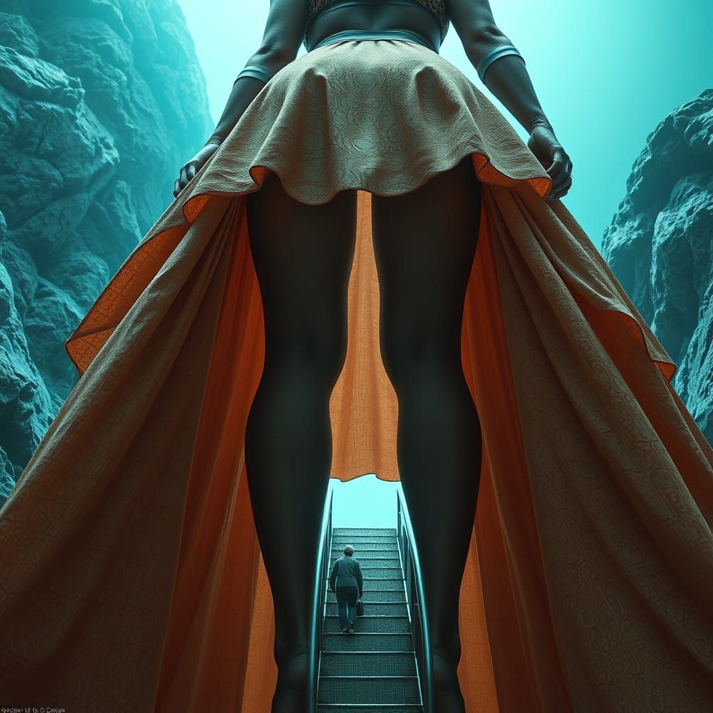 Giant Woman's Skirt: A Miniature World in Hyperrealism