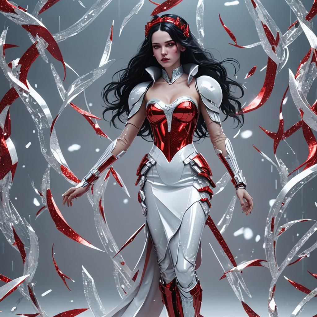 Snow White Space Mermaid in Cyberpunk Neon