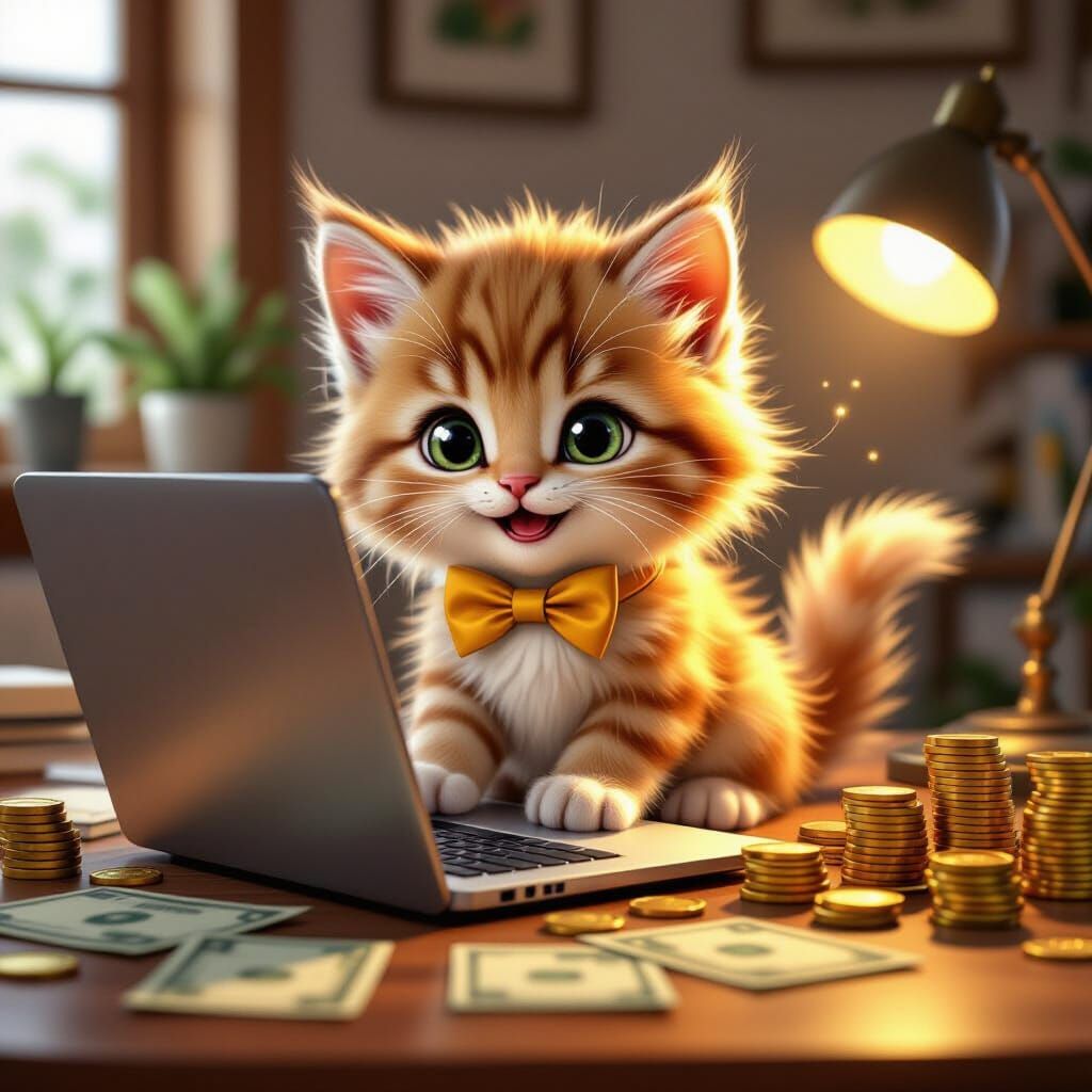 Fluffy Kitten CEO Counting Digital Earnings