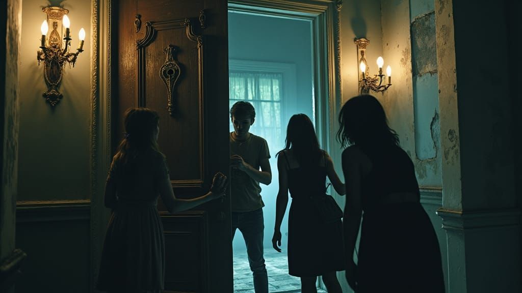 Teenagers Trapped in Haunted Mansion in Gothic Style