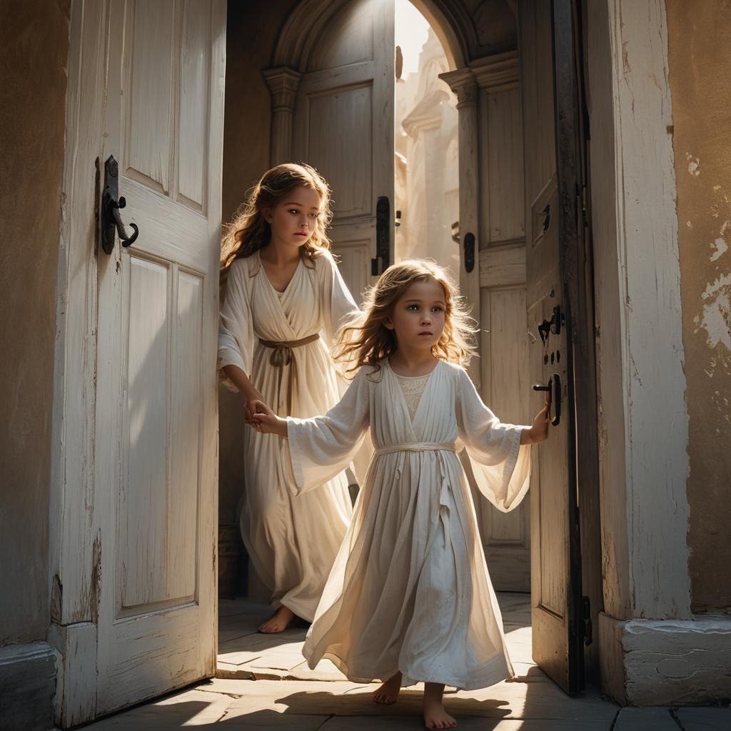 Girl Greets Angel: Moody Concept Art