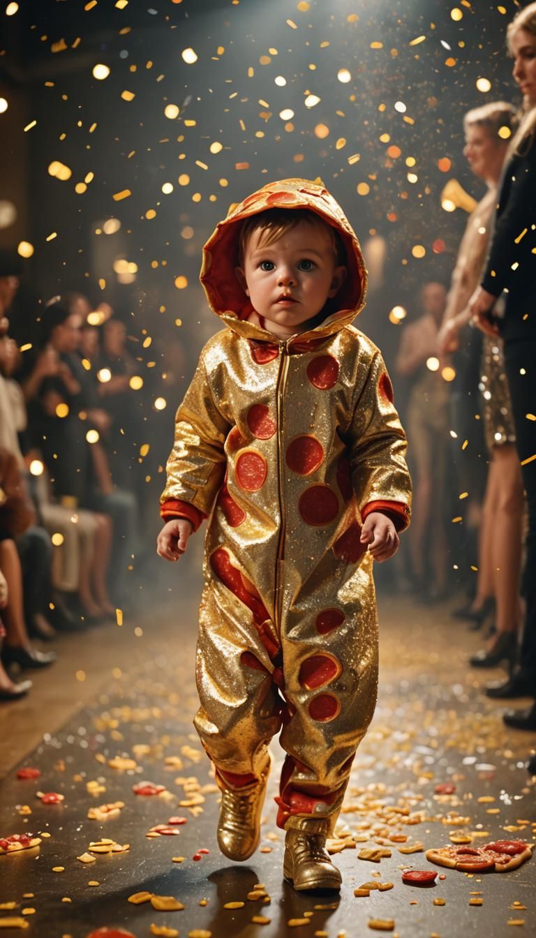 Pizza Baby Catwalk Photo in Fashion Show
