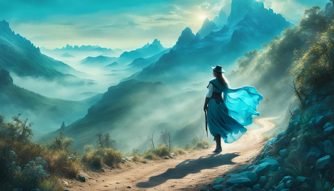 Medieval Bandit on Mountain Path: Lotte Reiniger Style