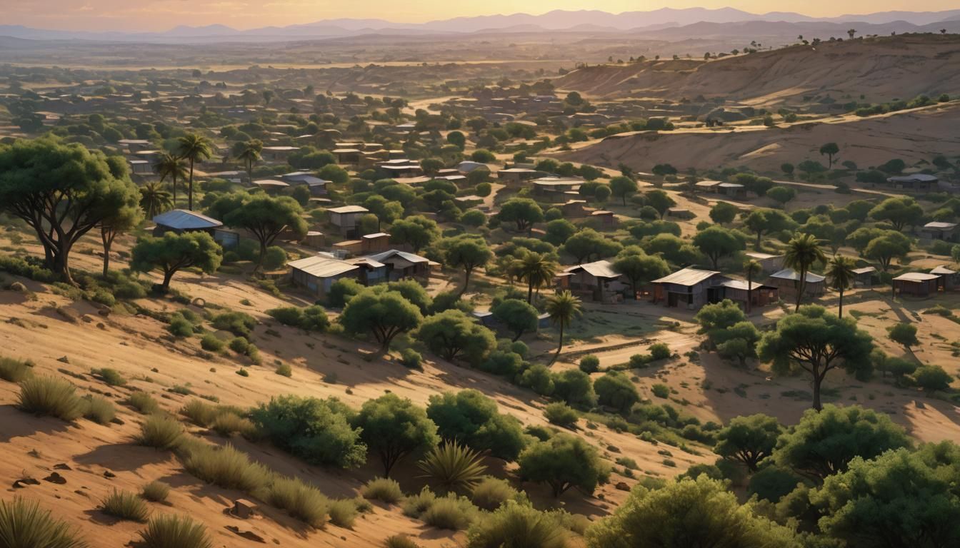 Dawn Landscape in Watercolor Style