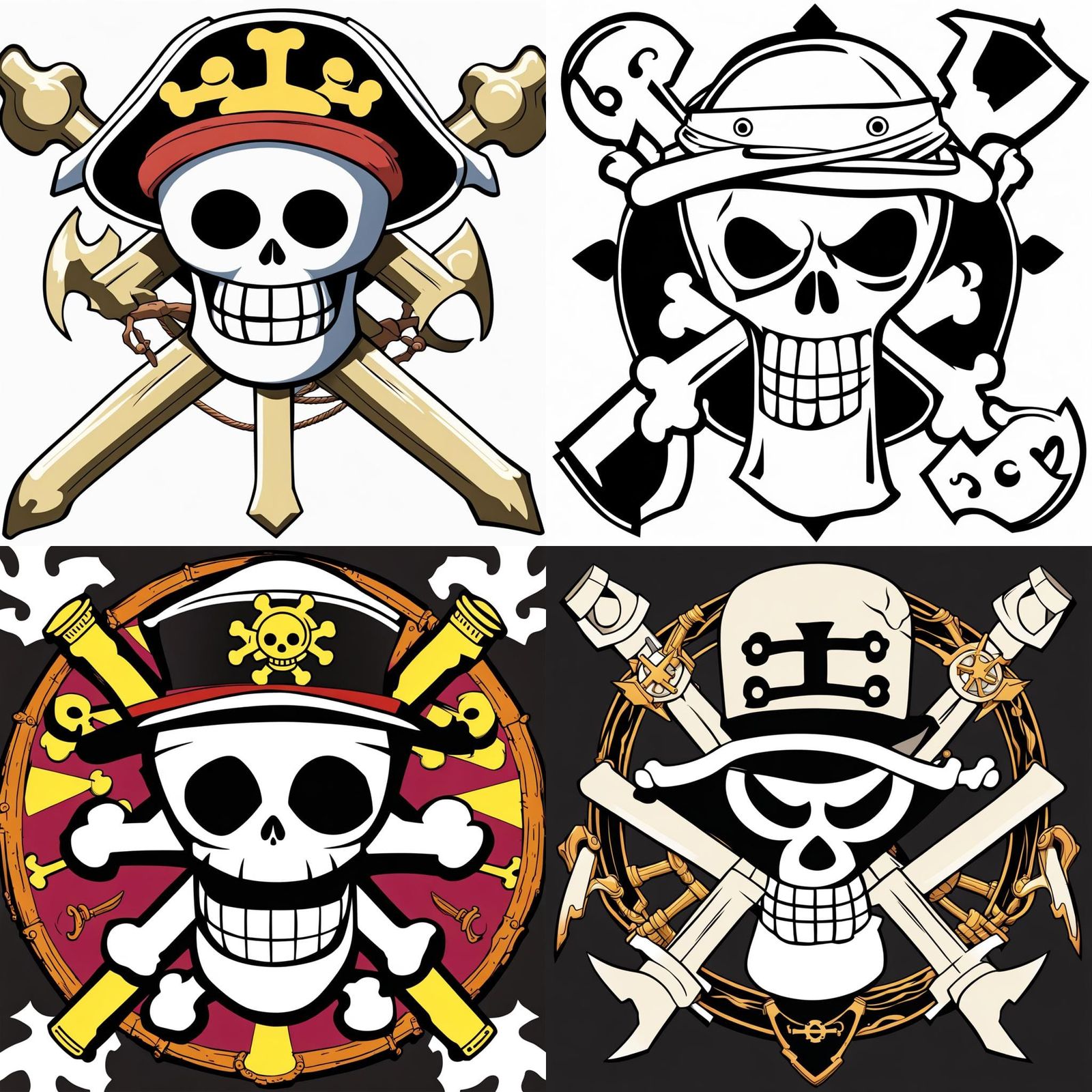 One Piece Jolly Roger with Lightning Bolts