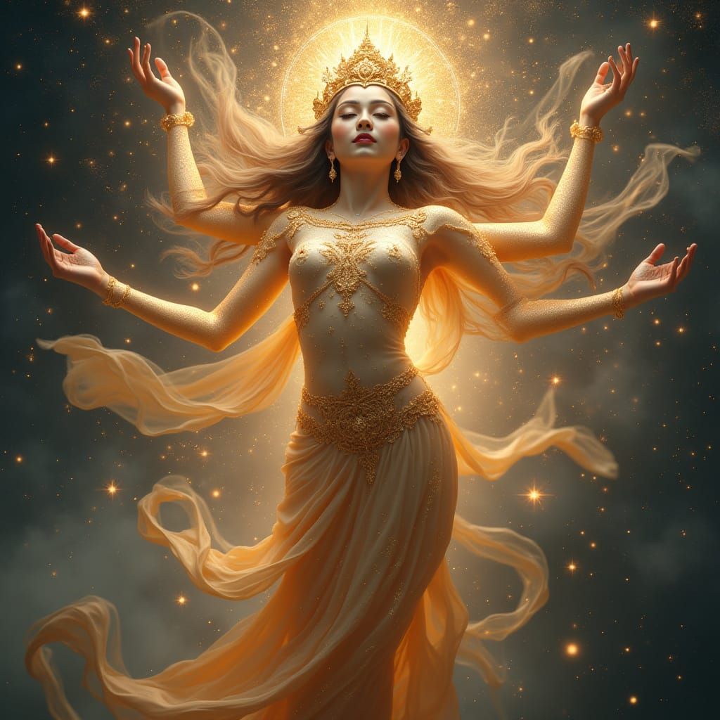 Celestial Thai Goddess Descending from Heaven