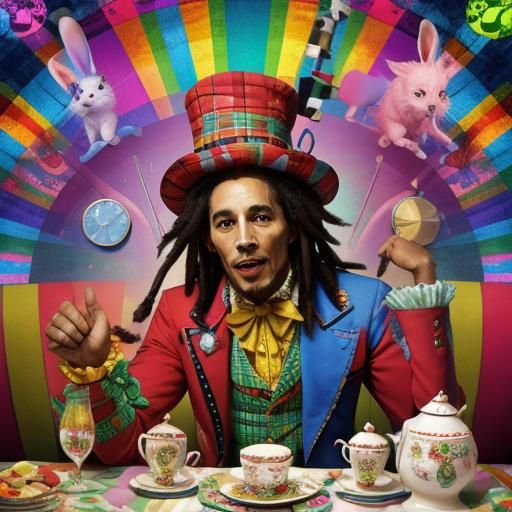 Bob Marley and Mad Hatter's Tea Party