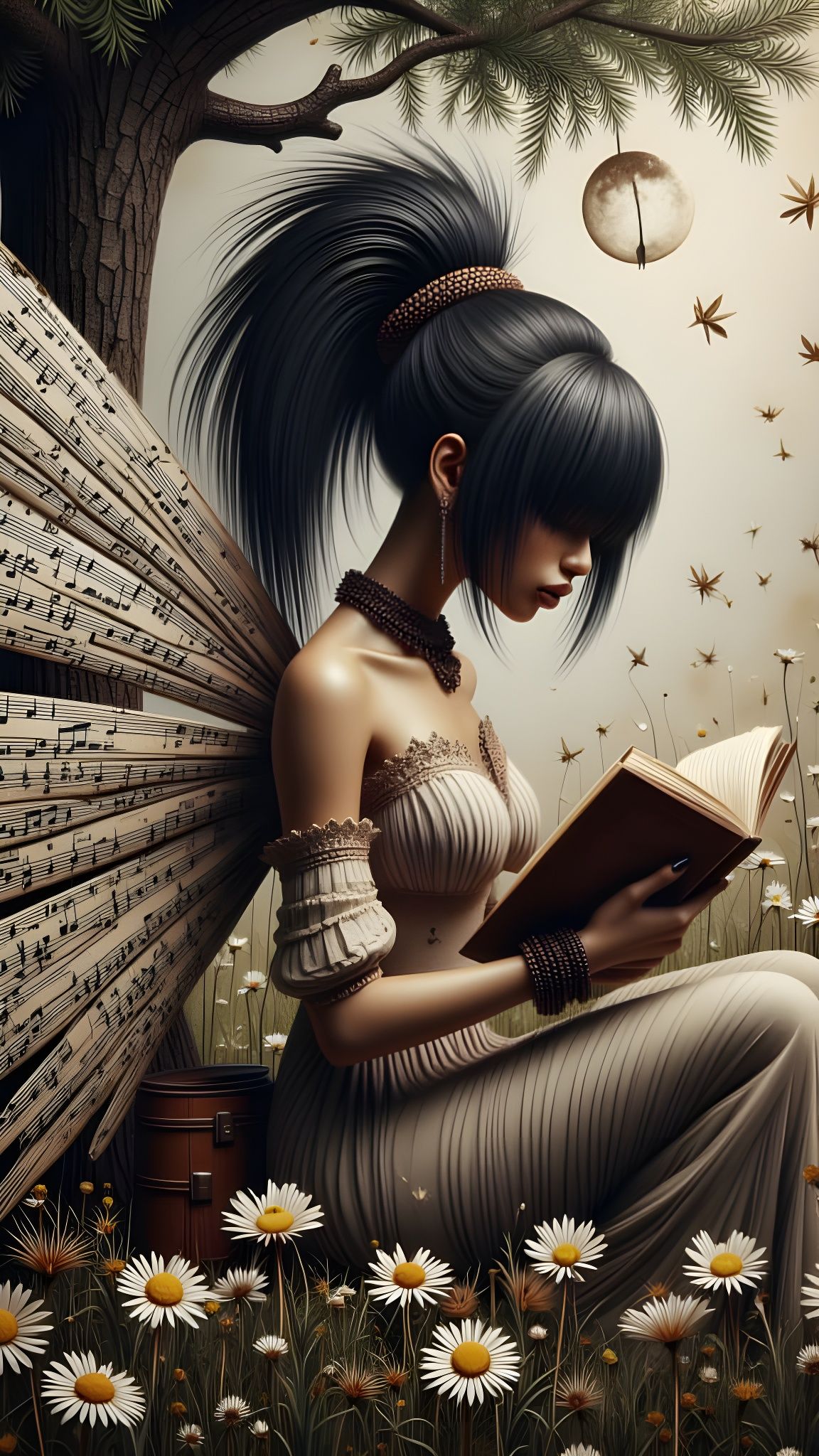 Soulful Thief in Magical Woods: Crackled Matte Painting