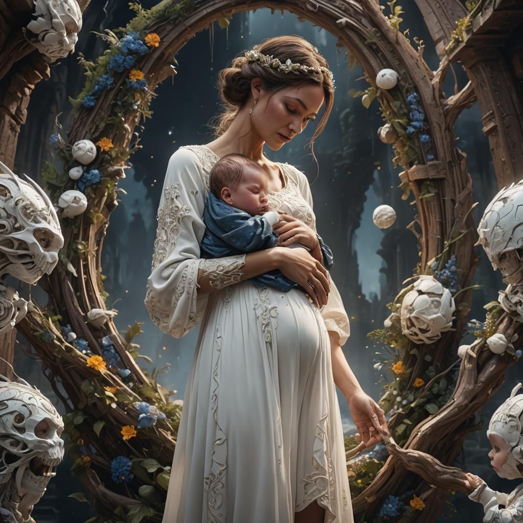 Mother and Child: Fantastical Matte Painting