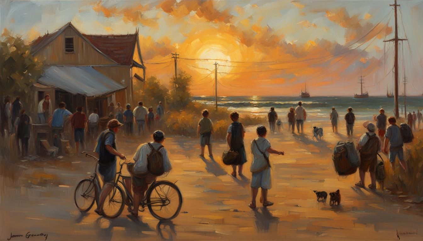 Vibrant Scene Inspired by Oil Painting Techniques