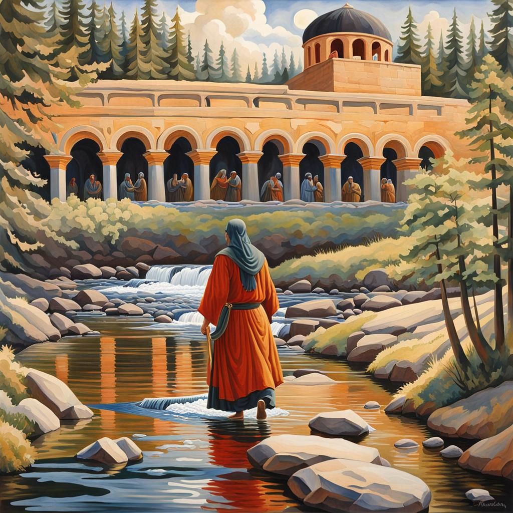 Kalewalan Pilgrim Crossing the River of Death