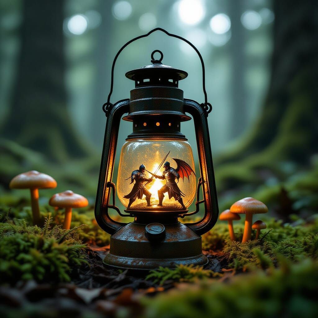 Life and Decay: Sprouts in Rusted Lantern