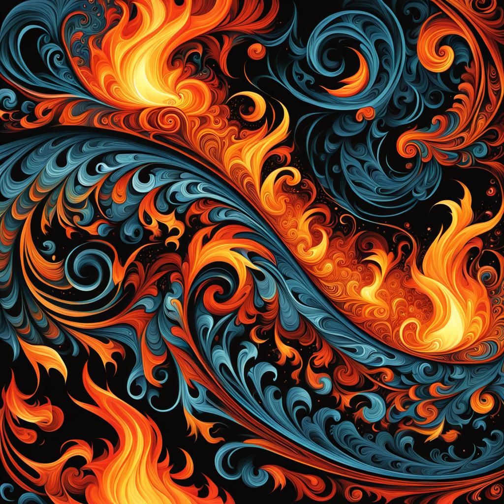Abstract Stencil Art with Fractals and 3D Shading