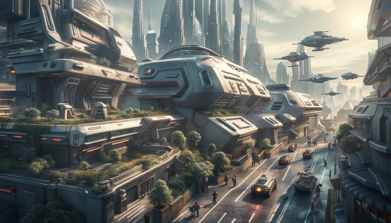 Futuristic cityscape