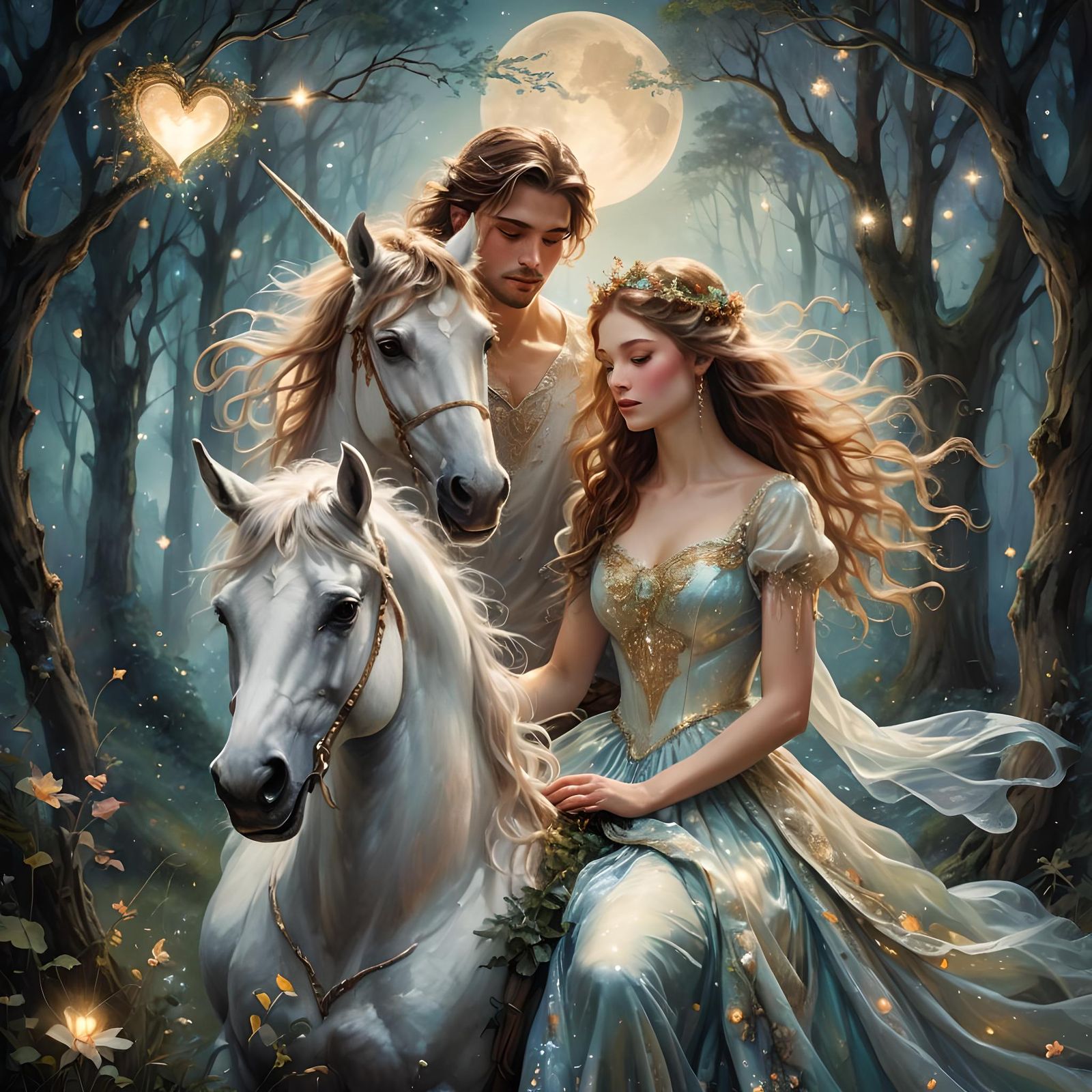 Magical Unicorn Ride in Ethereal Fantasy Style