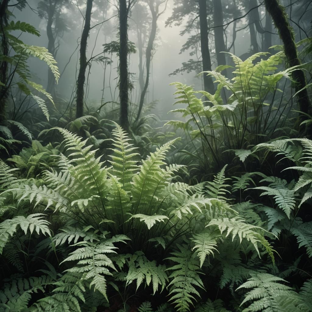 Ethereal Fantasy Landscape with Miniature Fern