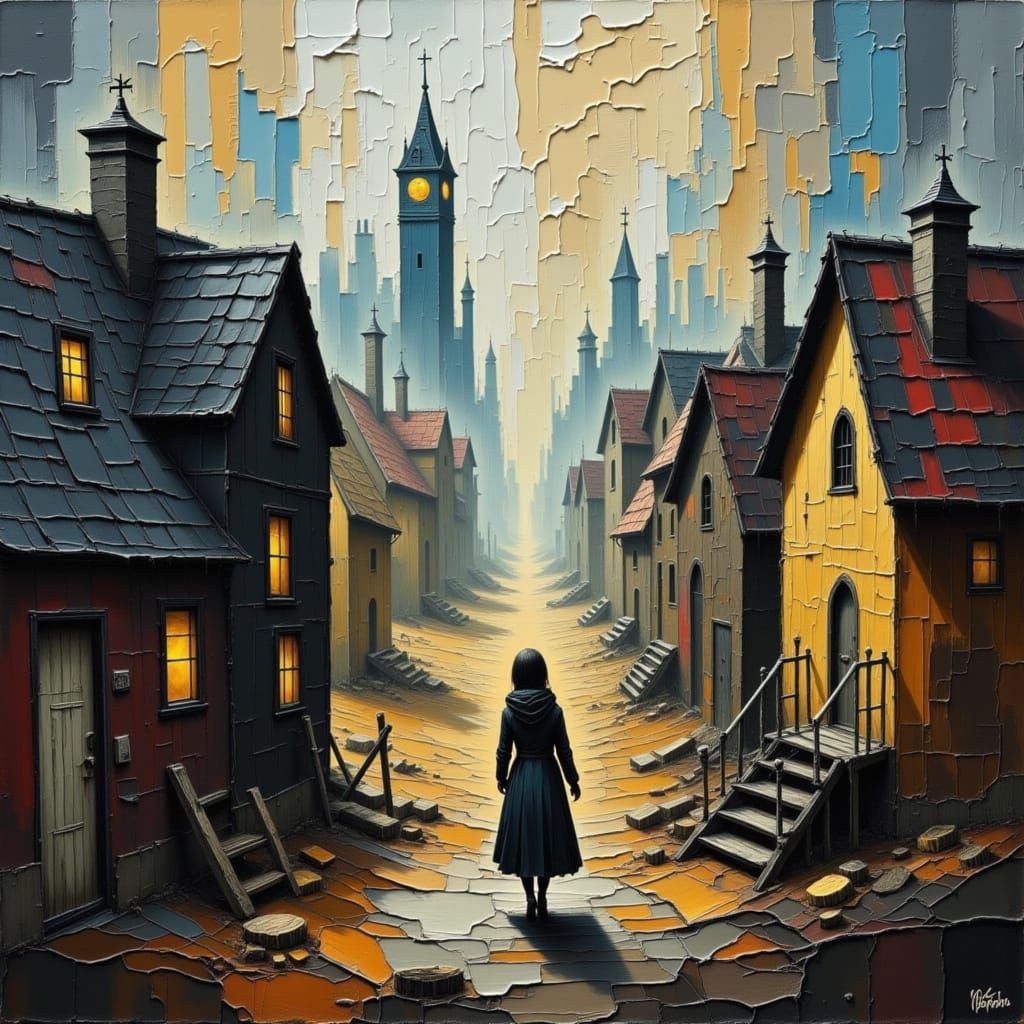 Dystopian Village Wanderer