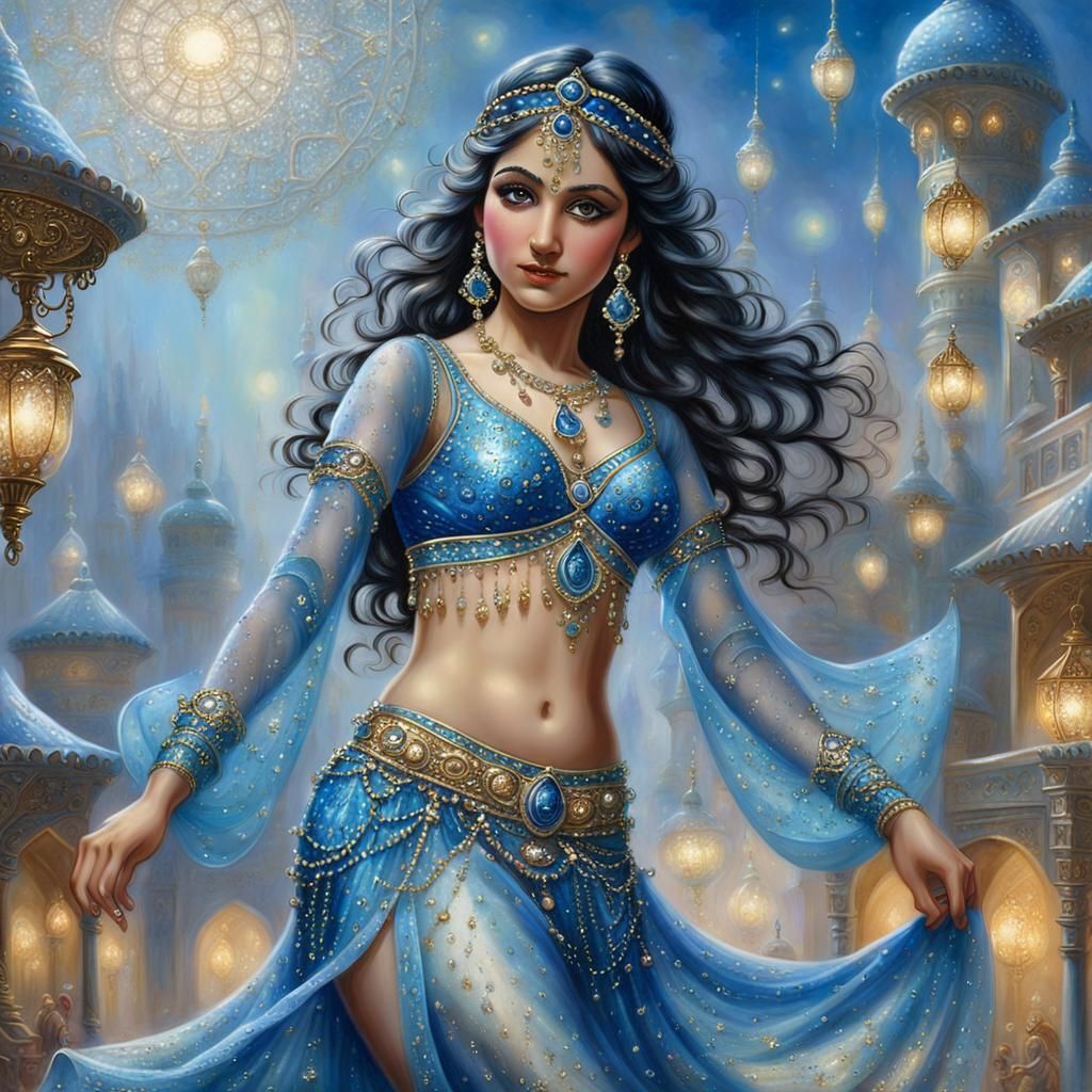 Glittery Persian Belly Dancer in Ethereal Style