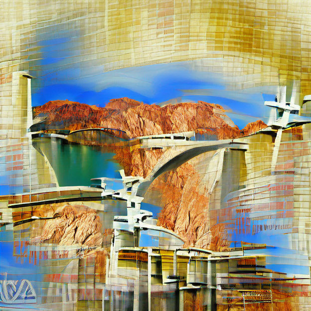Hoover Dam Bypass Bridge: Acrylic Art