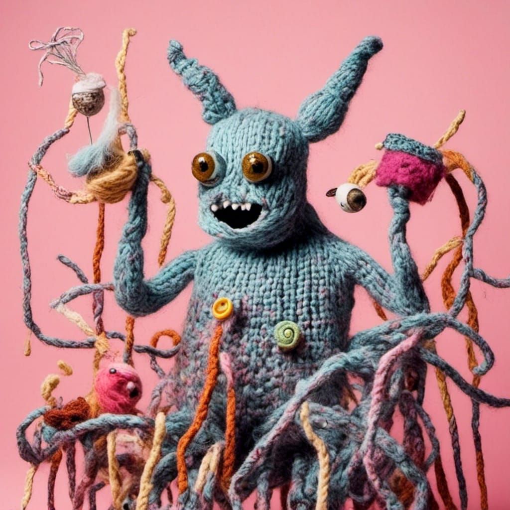 Yarn Monster Knitting: Pop Surrealism Creation