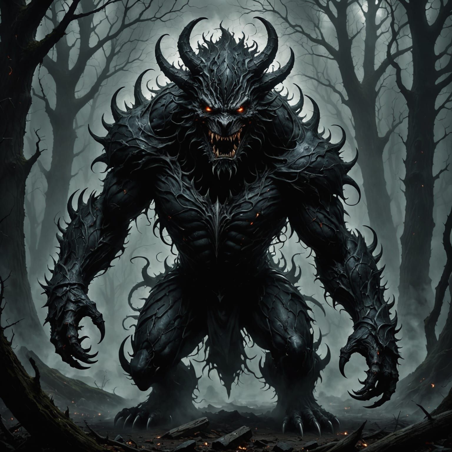 Surreal Monster Oozing Black Magic and Fear