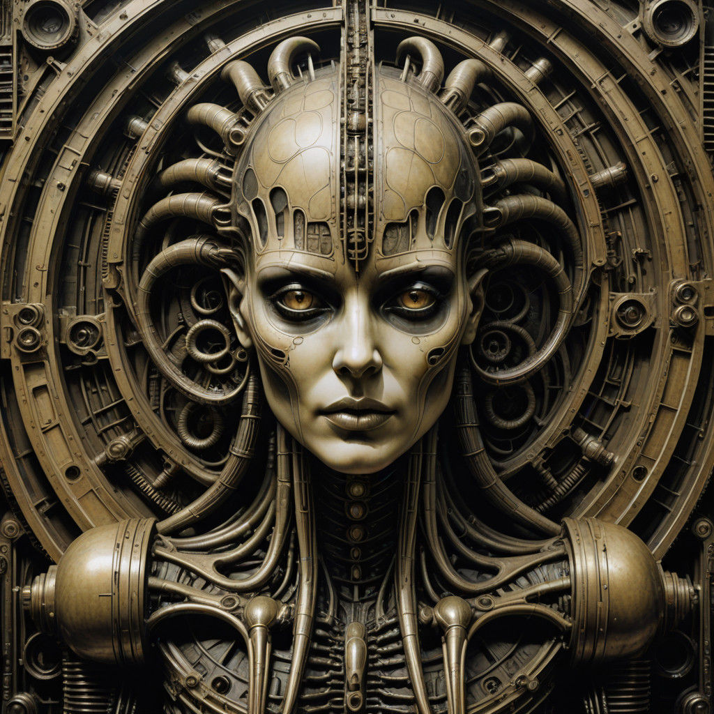 Surreal Cosmic Bauhaus Scene in Golden Ratio Proportion