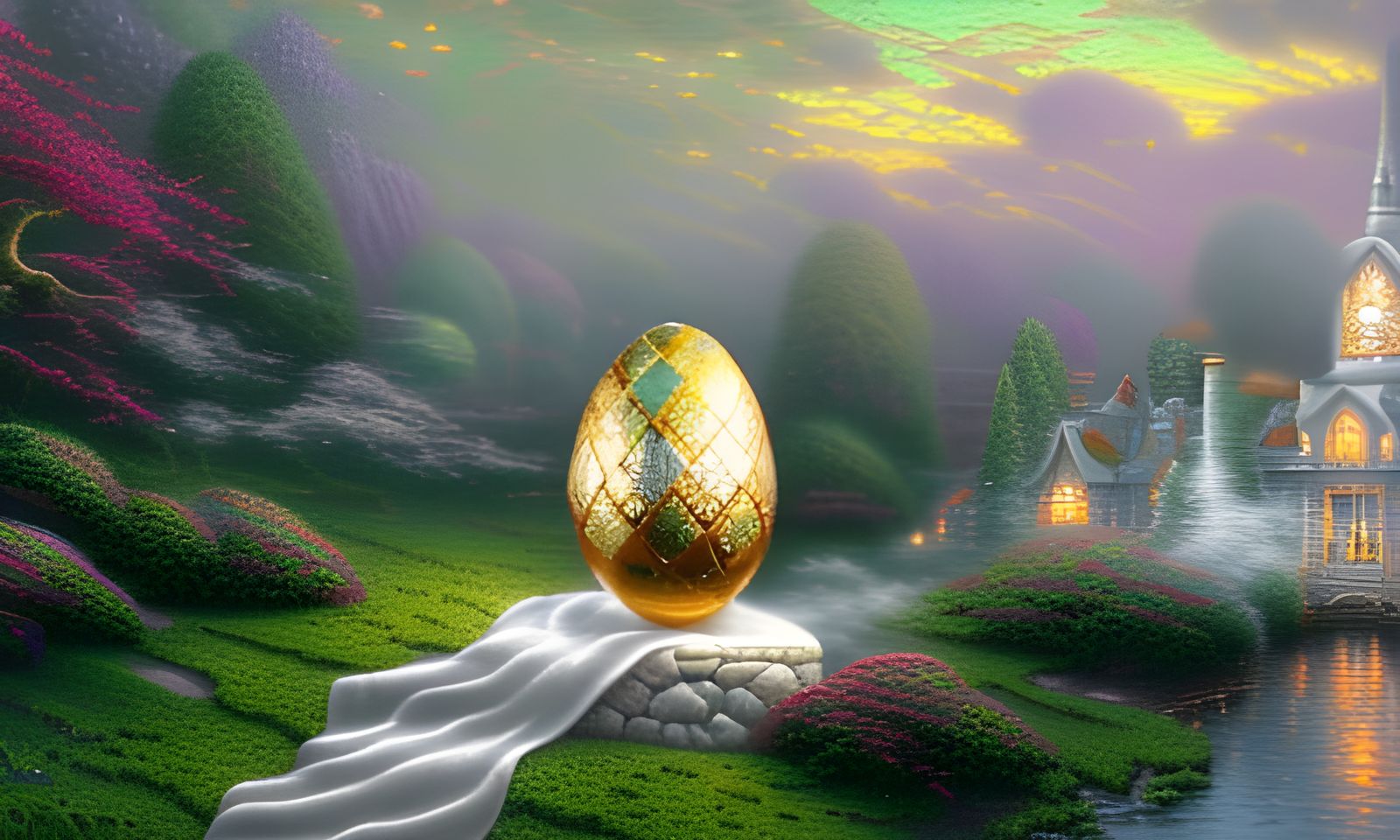 Ethereal Fabergé Egg Fantasy in Detailed Style