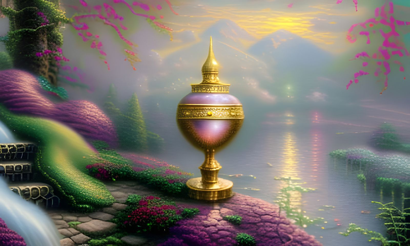 Ethereal Fabergé Egg in a Dreamlike Fantasy