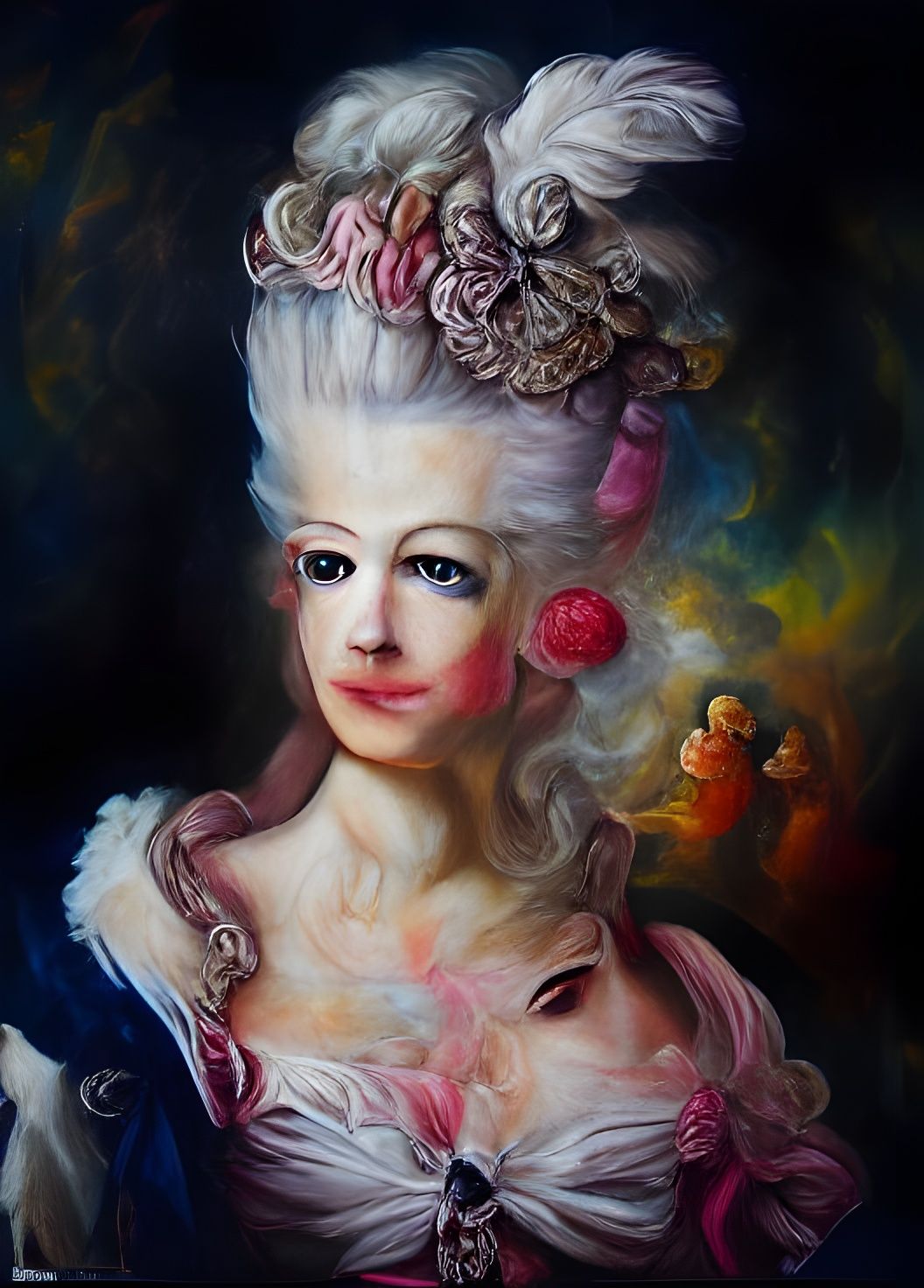 Surreal Oil Painting of Marie Antoinette