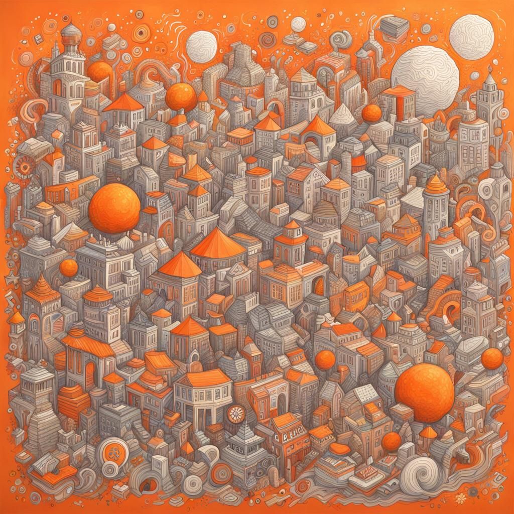 Doodle World: A Gouache Painting of Scribbles