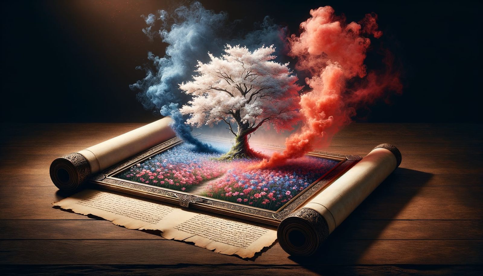 Surreal Sakura Tree Blooms in Whispers of Color