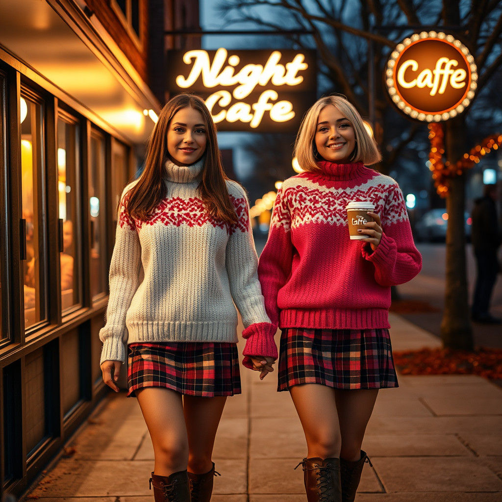 Friends in Fair Isle Sweaters: Digital Concept Art