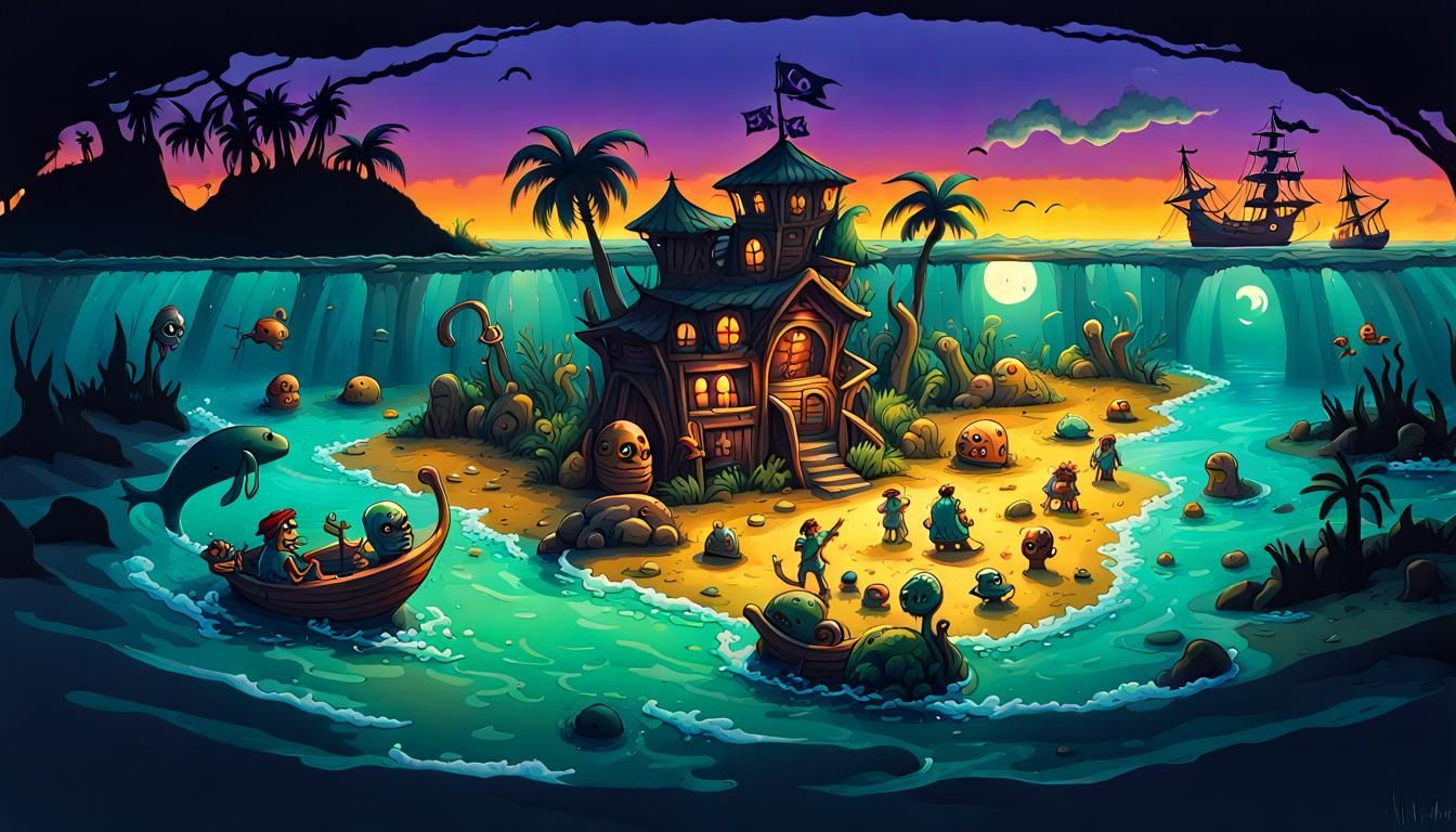 Cursed Island Fortress: Monkey Island Splash Art
