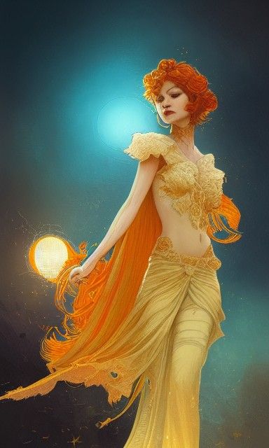 Bewitched Autumn Goddess in Hyperdetailed Style