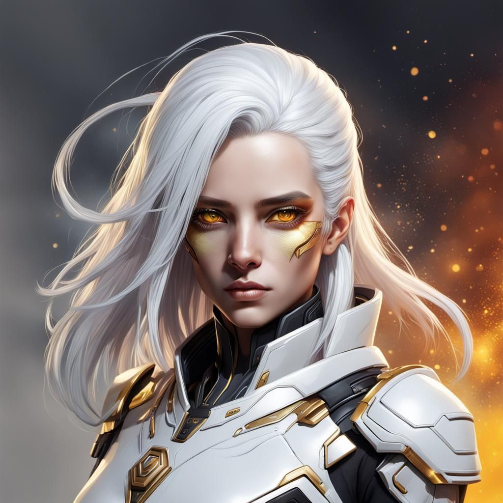 Detailed Quarian Woman with Golden Eyes