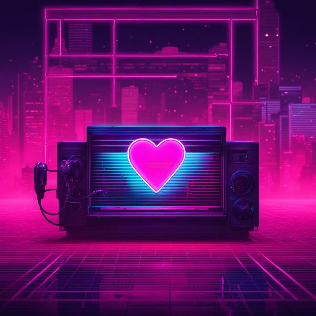 Synthwave Heart: Enduring Neon Passion