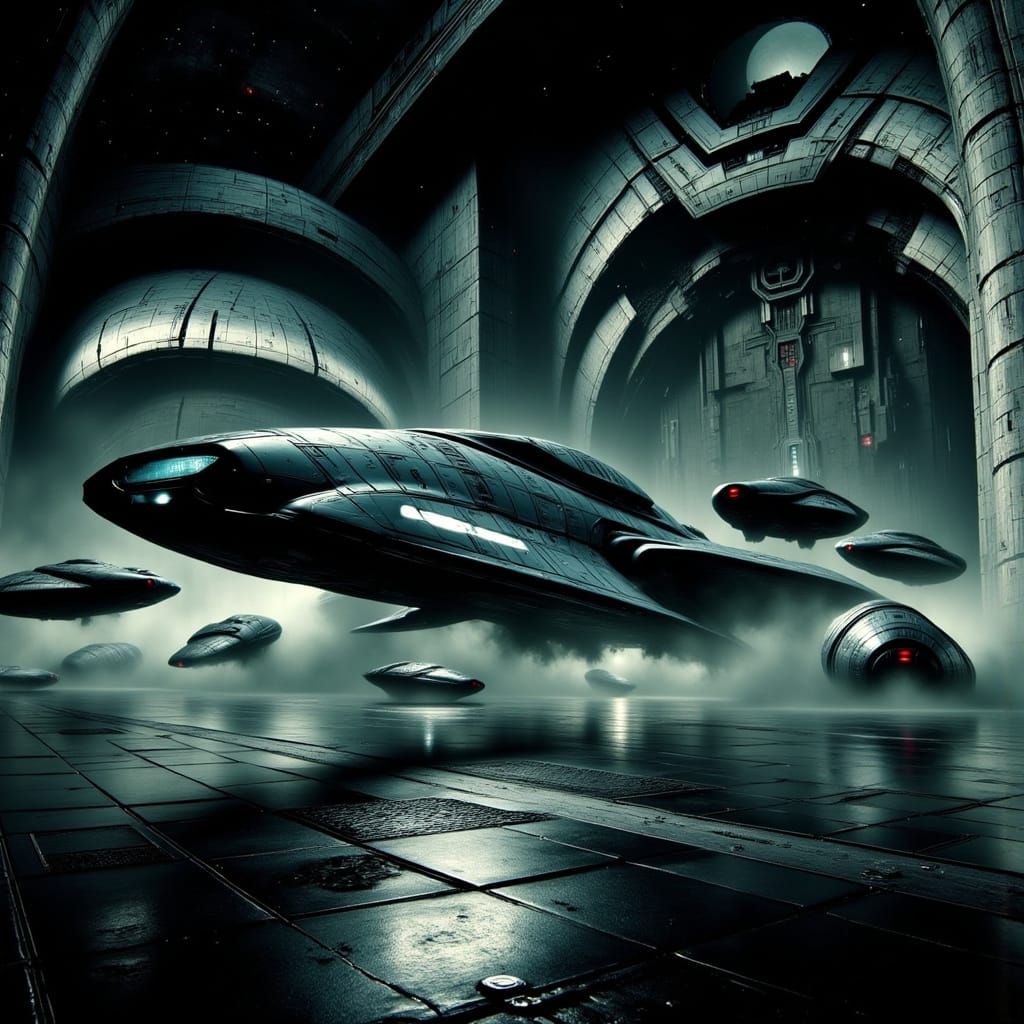 Underground UFO Complex in Futuristic Style