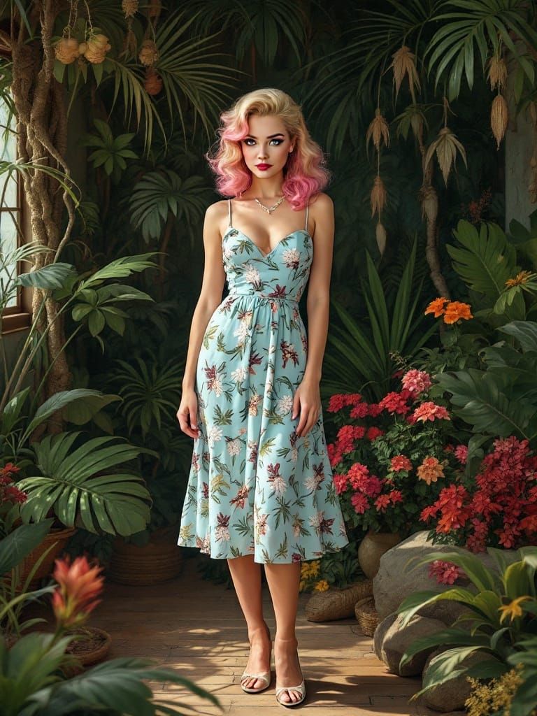 Surreal Pin-Up in Rousseau Jungle Camp