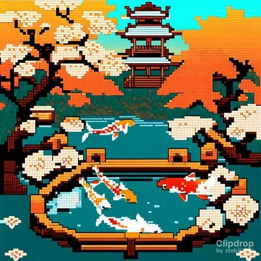 The Koi's Delight: An AI Generated Image