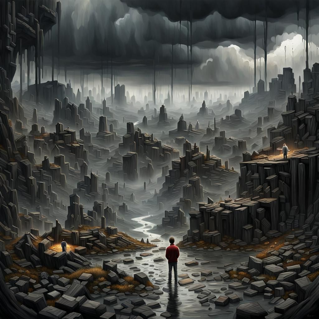 Evocative Digital Painting of Despair and Sorrow