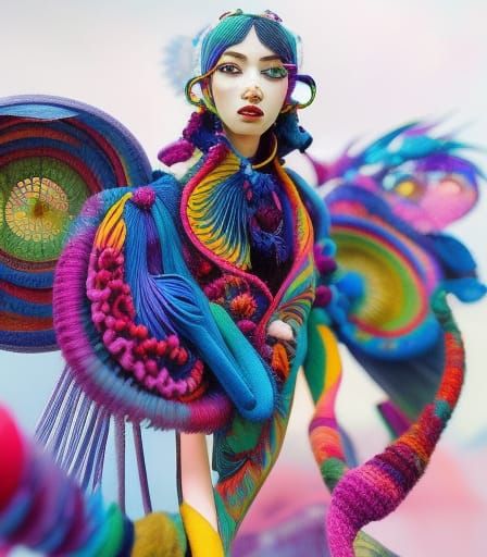 Vibrant Yarn Art: Hyperdetailed Crochet Still Life