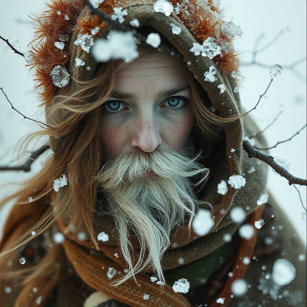 Witch Doctor in Arctic Wasteland, Alcohol Ink Style