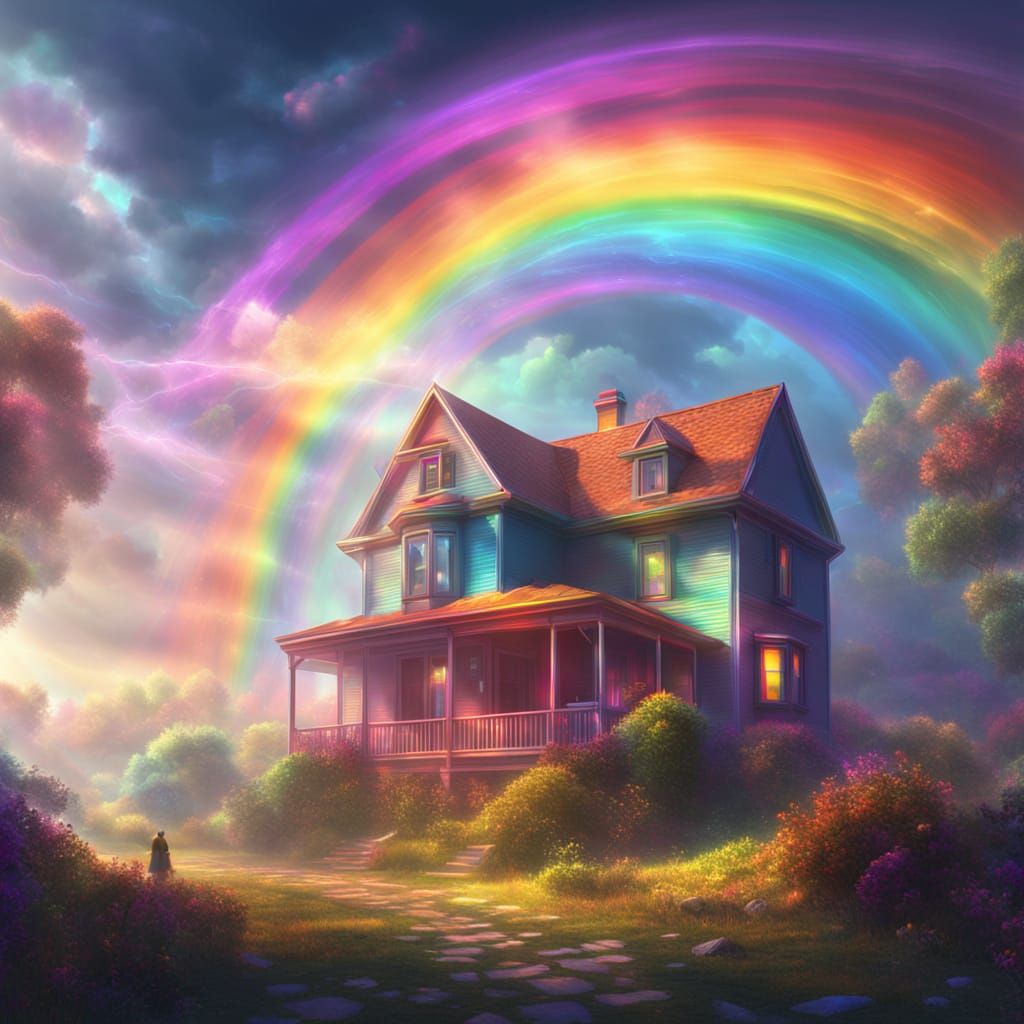 Surreal House Possessed by Ethereal Rainbows