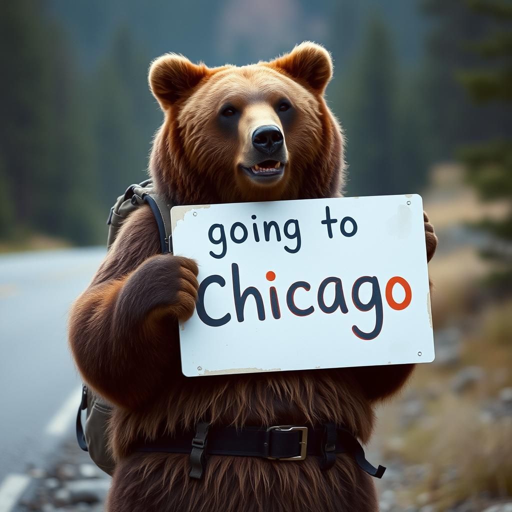 Grizzly Bear Hitchhiker Heads to Chicago