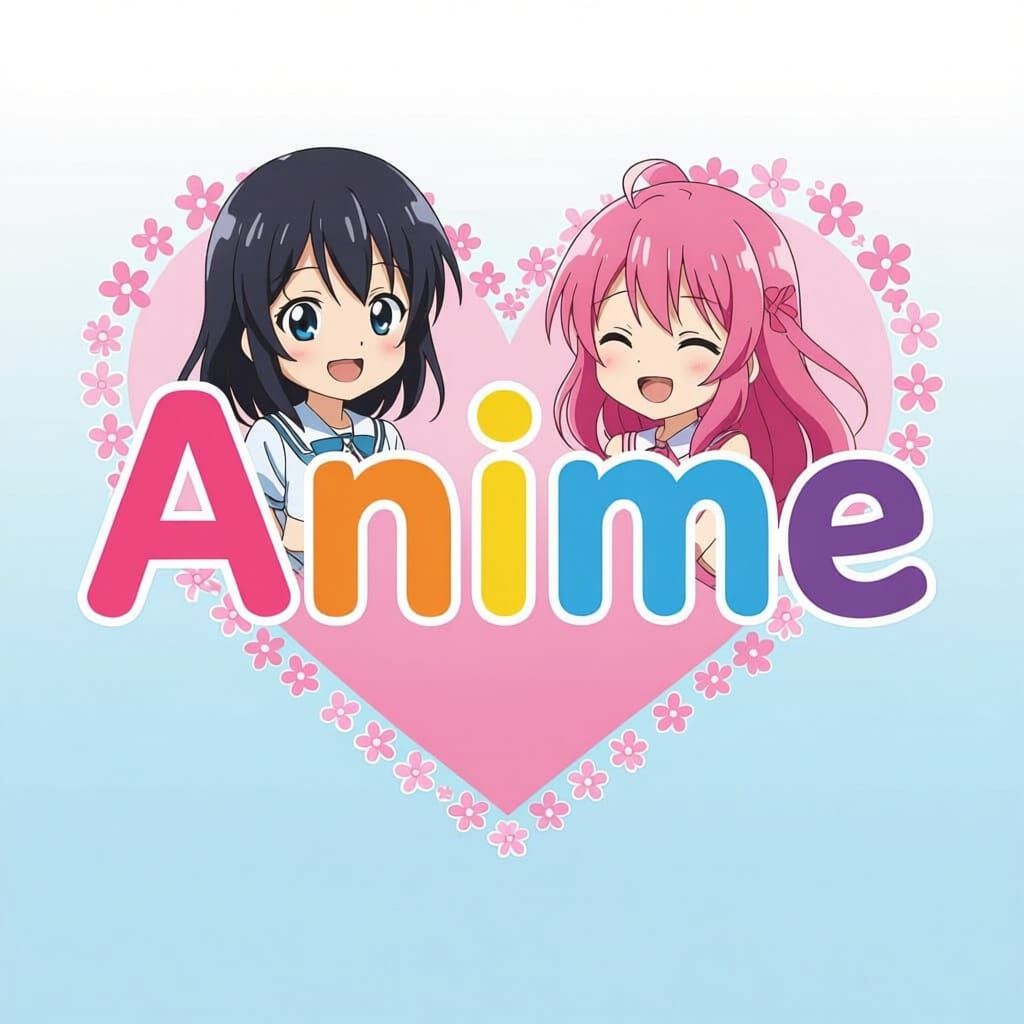 The Word Anime in a Cute Style