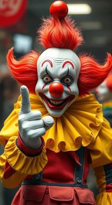 Biomechanical Clown Art from Fast-Food Chain